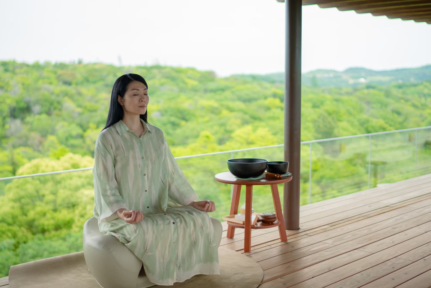 Bamboo Leaf Organic Cottonワンピース(グリーン)