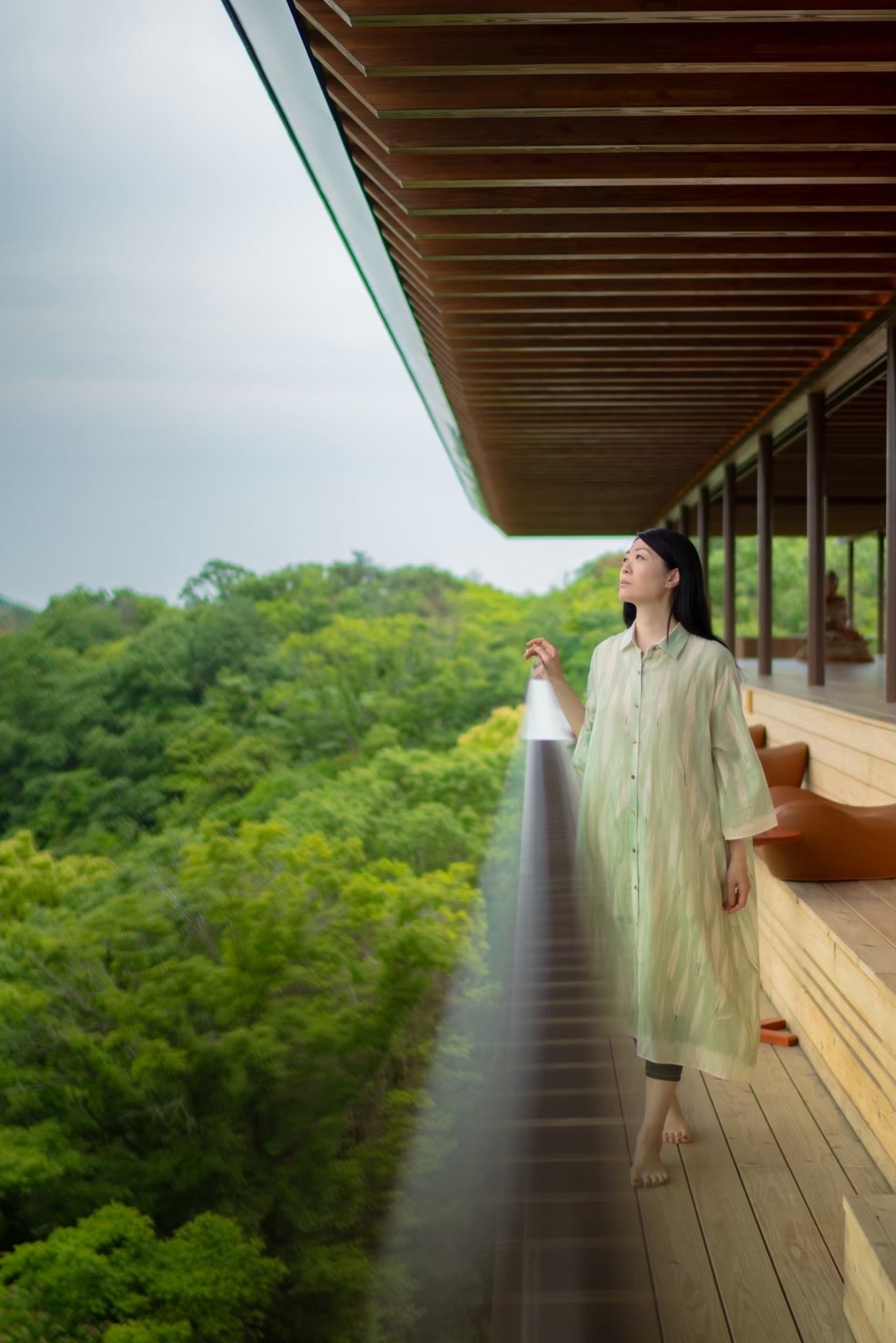 Bamboo Leaf Organic Cottonワンピース（グリーン）