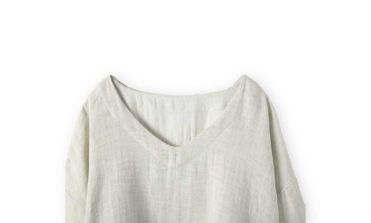 Linen Cotton シャツ [ダブルガーゼ 8分袖] - zenboseineionlinestore Zenbo Seinei