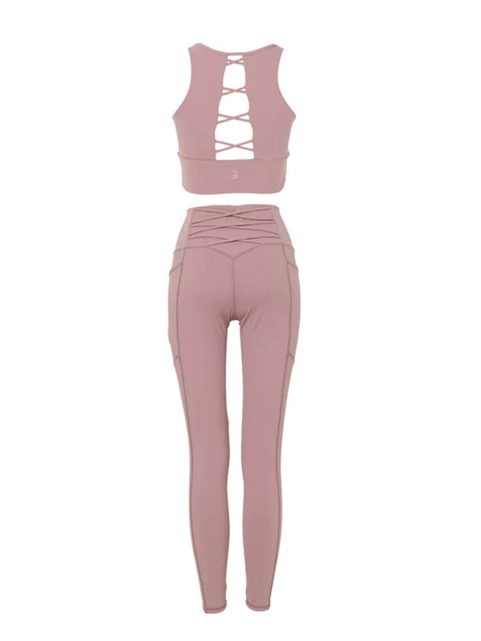 Pink Pastel Yoga Pants バッククロス - zenboseineionlinestore zenboseineionlinestore