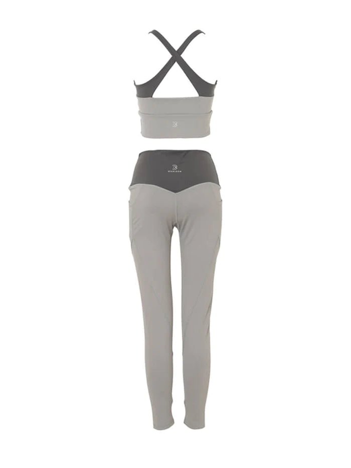 Yoga Wear 裸 HADAKA Set (Light GREY) フィール セットアップ - zenboseineionlinestorezenboseineionlinestore